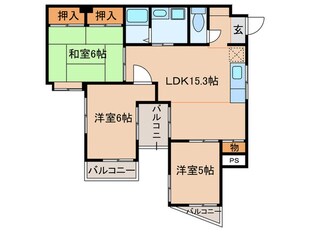 コーポビル第２高岳の物件間取画像